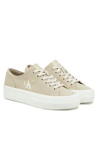 Calvin Klein Jeans Tenisówki Vulc Flatform Low Cv Mg YW0YW01763 Beżowy. Kolor: beżowy. Materiał: materiał