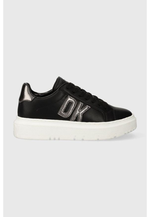 DKNY - Dkny sneakersy skórzane Marian kolor czarny K2305134. Nosek buta: okrągły. Kolor: czarny. Materiał: skóra. Obcas: na platformie