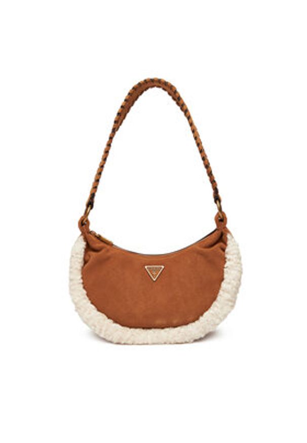 Guess Torebka Amita Mini HWSW95 39720 Brązowy. Kolor: brązowy. Materiał: zamszowe, skórzane