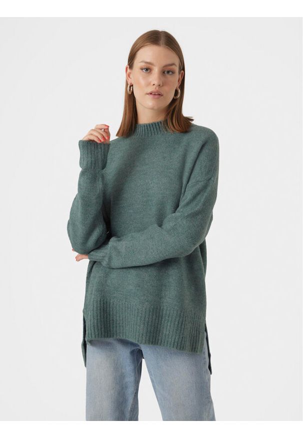 Vero Moda Sweter 10269229 Zielony Regular Fit. Kolor: zielony. Materiał: syntetyk