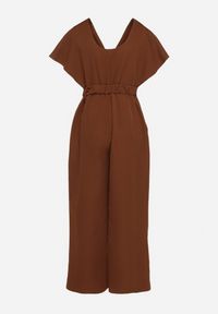 Born2be - Brązowy Elegancki Kombinezon z Marszczeniem i Wcięciem w Talii Melonessa. Okazja: na co dzień. Kolor: brązowy. Styl: elegancki #7
