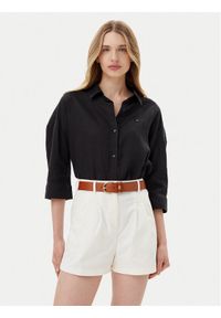 TOMMY HILFIGER - Tommy Hilfiger Koszula WW0WW46169 Czarny Loose Fit. Kolor: czarny. Materiał: len #1
