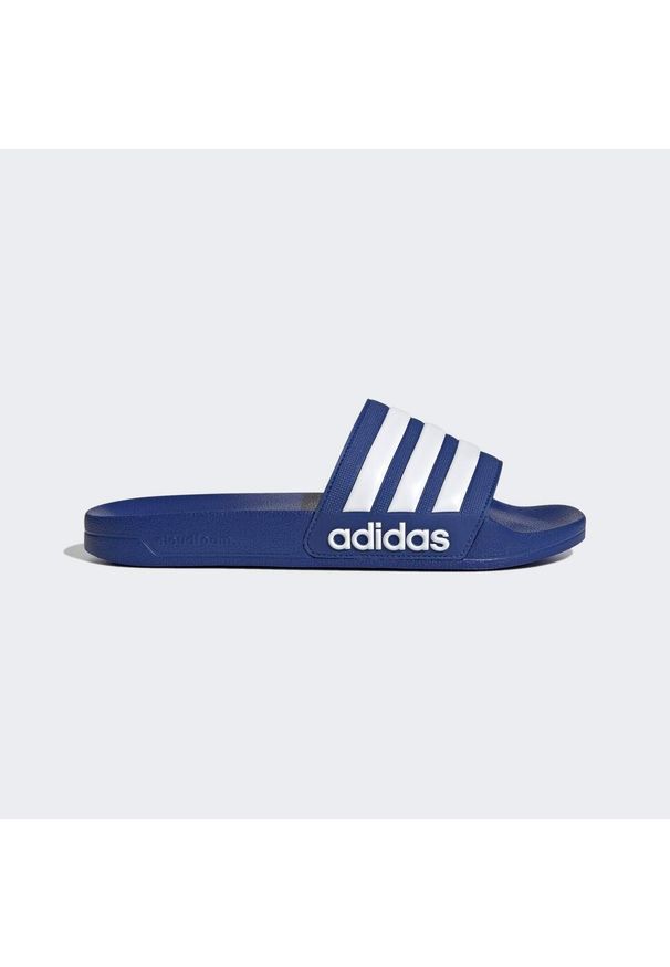 Adidas - Klapki basenowe Adilette Shower Slides. Kolor: niebieski, wielokolorowy, biały. Styl: sportowy