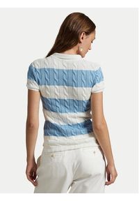 Polo Ralph Lauren Sweter 211943043011 Niebieski Slim Fit. Typ kołnierza: polo. Kolor: niebieski. Materiał: bawełna #3