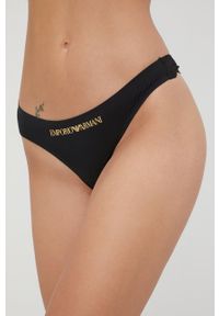 Emporio Armani Underwear stringi kolor czarny. Kolor: czarny