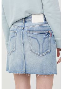 Miss Sixty spódnica jeansowa mini prosta. Kolor: niebieski. Materiał: jeans #3