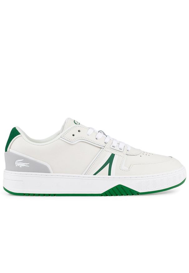 Buty Lacoste Leather Trainers 742SMA0092-082 - białe. Kolor: biały. Materiał: guma, skóra. Szerokość cholewki: normalna. Sezon: lato. Sport: tenis