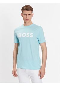 BOSS - Boss T-Shirt 50481923 Błękitny Regular Fit. Kolor: niebieski. Materiał: bawełna #1