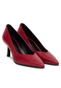 Hugo - HUGO Szpilki Katniss 50552669 Bordowy. Kolor: czerwony. Materiał: skóra. Obcas: na szpilce #3