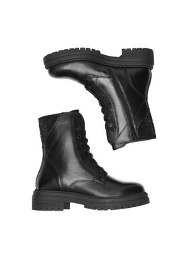 MEXX Trzewiki MX/001C-RST Czarny. Kolor: czarny. Materiał: skóra