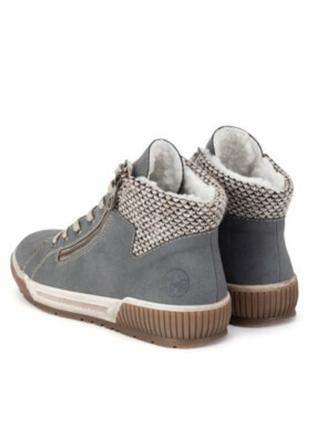 Rieker Trzewiki N0709-14 Niebieski. Kolor: niebieski. Materiał: skóra