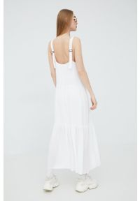 Superdry sukienka kolor biały maxi prosta. Okazja: na co dzień. Kolor: biały. Materiał: materiał, wiskoza, tkanina. Długość rękawa: na ramiączkach. Typ sukienki: proste. Styl: casual. Długość: maxi