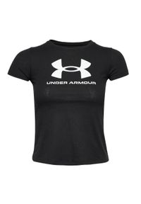 Podkoszulek Under Armour Sportstyle Logo Ss, Dzieci. Kolor: czarny, biały, wielokolorowy. Materiał: materiał, bawełna. Sport: piłka nożna