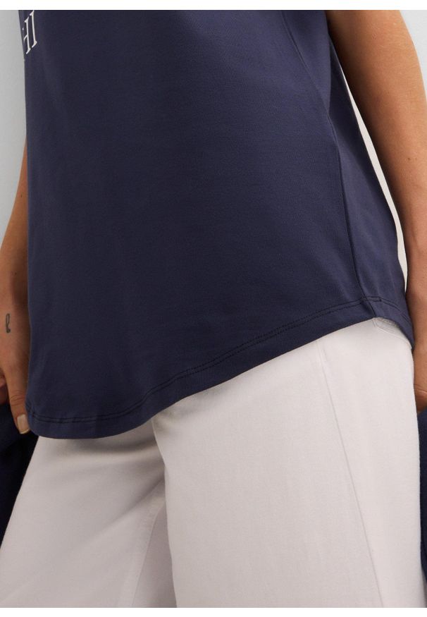 bonprix - T-shirt z mieszanki bawełny. Kolor: niebieski. Materiał: bawełna. Wzór: nadruk