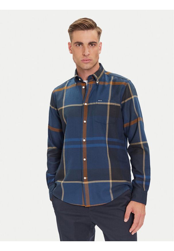Barbour Koszula Dunoon MSH4980TN54 Granatowy Regular Fit. Kolor: niebieski. Materiał: bawełna