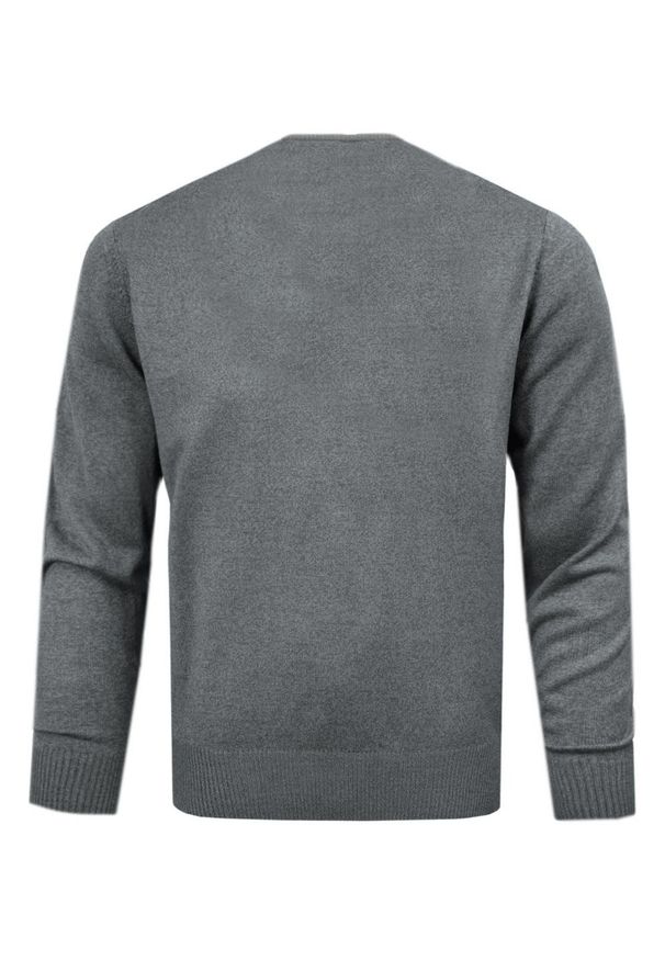 Sweter Męski Wełniany - Dekolt w Serek - Pako Jeans - Popielaty. Okazja: do pracy, na spotkanie biznesowe. Typ kołnierza: dekolt w serek. Kolor: szary. Materiał: wełna, akryl. Styl: klasyczny, biznesowy