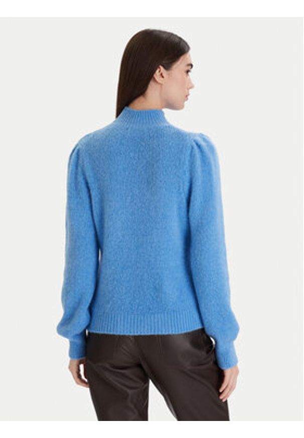 Morgan Golf 242-MLEONAR Niebieski Regular Fit. Typ kołnierza: golf. Kolor: niebieski. Materiał: syntetyk