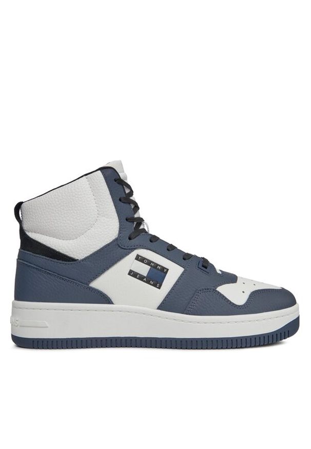 Tommy Jeans Sneakersy Tjm Retro Basket Sneaker Mid EM0EM01401 Granatowy. Kolor: niebieski. Materiał: skóra