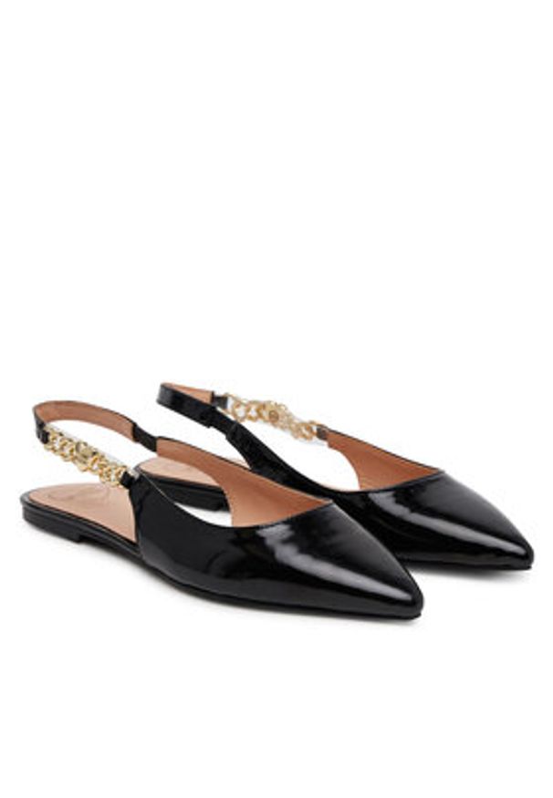 Love Moschino - LOVE MOSCHINO Baleriny JA11041G0MIH0000 Czarny. Kolor: czarny. Materiał: skóra