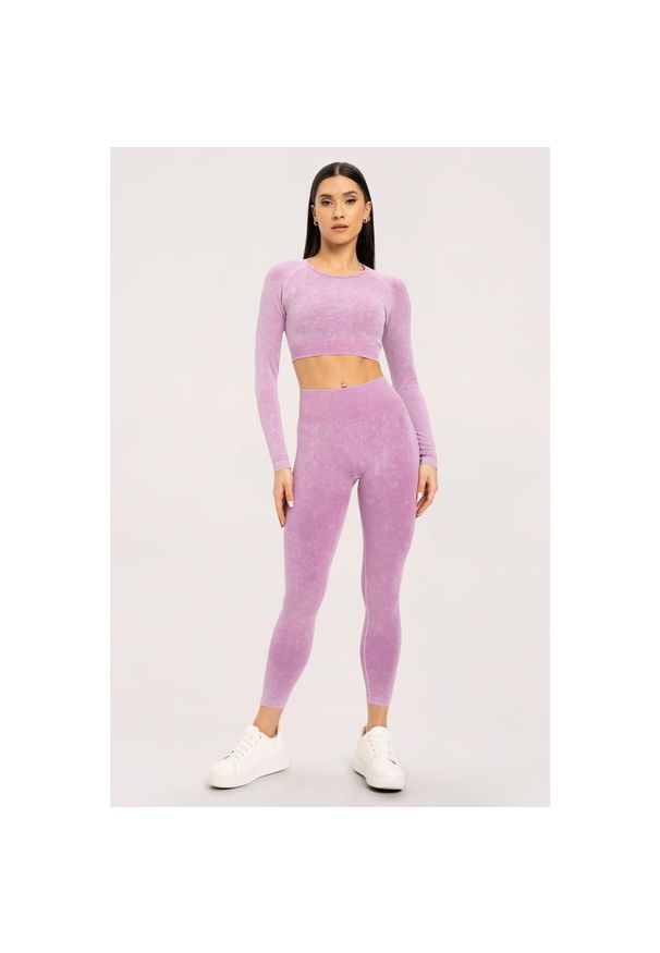GYM GLAMOUR - Legginsy fitness damskie Gym Glamour sprane. Kolor: różowy. Sport: fitness
