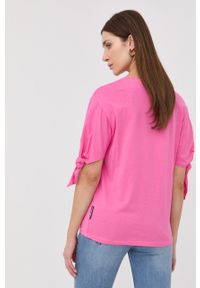 Silvian Heach t-shirt bawełniany damska kolor różowy. Kolor: różowy. Materiał: bawełna. Wzór: gładki #5