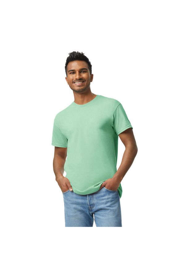 GILDAN - Ciężka Bawełniana Koszulka Unisex Dla Dorosłych. Kolor: zielony. Materiał: bawełna. Sport: turystyka piesza