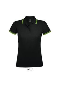 SOL'S - Damska koszulka polo Sol's Pasadena. Typ kołnierza: polo. Kolor: wielokolorowy, czarny, zielony. Materiał: bawełna #1