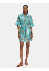 Seafolly Sukienka koszulowa La Mer 55422-DR Turkusowy Regular Fit. Kolor: turkusowy. Materiał: wiskoza. Typ sukienki: koszulowe #4