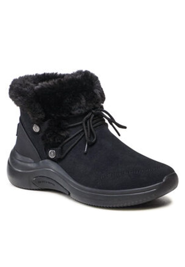skechers - Skechers Botki On-The-Go Midtown 144271/BBK Czarny. Kolor: czarny. Materiał: skóra, zamsz