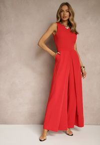 Renee - Czerwony Kombinezon Bez Rękawów z Nogawkami Wide Leg Noreldi. Okazja: na co dzień. Kolor: czerwony. Długość rękawa: bez rękawów. Styl: elegancki, casual
