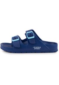 Klapki dziecięce na basen regulowane klamry Aqua Speed. Kolor: niebieski. Styl: sportowy