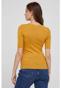 Answear Lab Sweter damski kolor brązowy lekki. Kolor: brązowy. Materiał: dzianina. Długość rękawa: krótki rękaw. Długość: krótkie. Wzór: gładki. Styl: wakacyjny #2