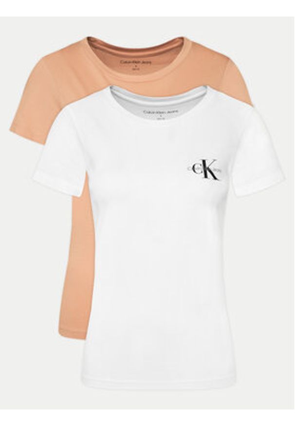 Calvin Klein Jeans Komplet 2 t-shirtów J20J219734 Kolorowy Slim Fit. Materiał: bawełna. Wzór: kolorowy