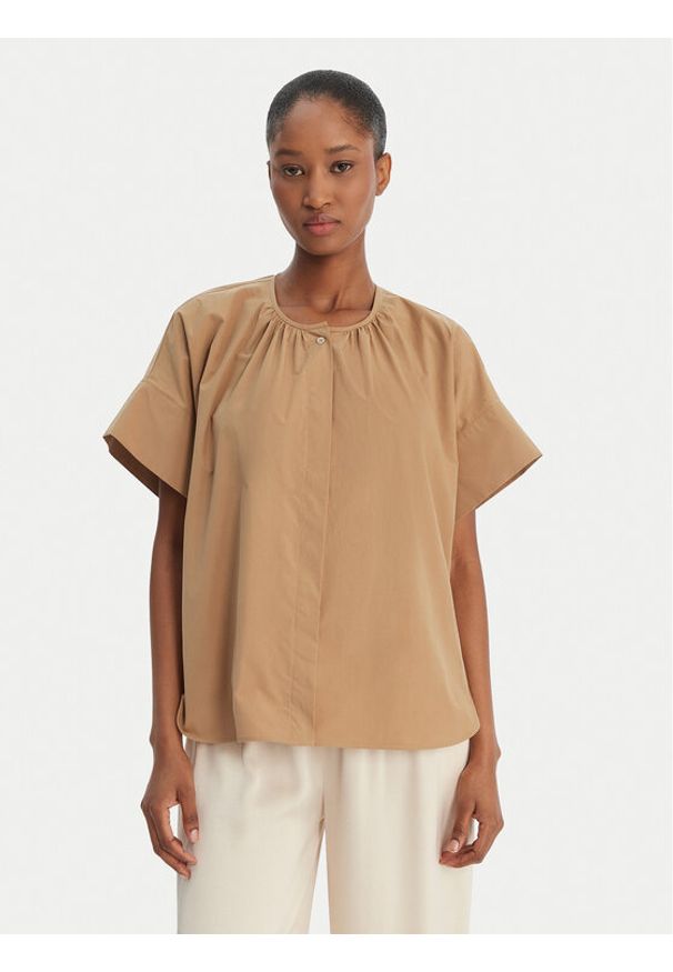 Weekend Max Mara Koszula Educata 2615111172 Beżowy Regular Fit. Kolor: beżowy. Materiał: bawełna