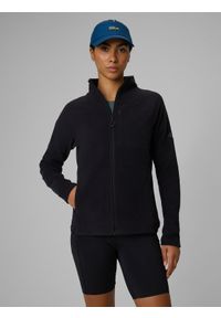 4f - 4F Polar regular bez kaptura damski - czarny L. Typ kołnierza: bez kaptura. Kolor: czarny. Materiał: polar. Długość: długie. Sport: turystyka piesza #1