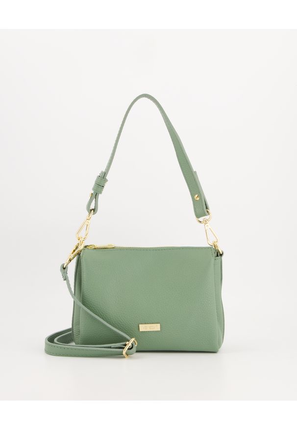 Unisono - Zielona torebka crossbody. Kolor: zielony. Materiał: skórzane. Styl: casual, elegancki. Rodzaj torebki: na ramię