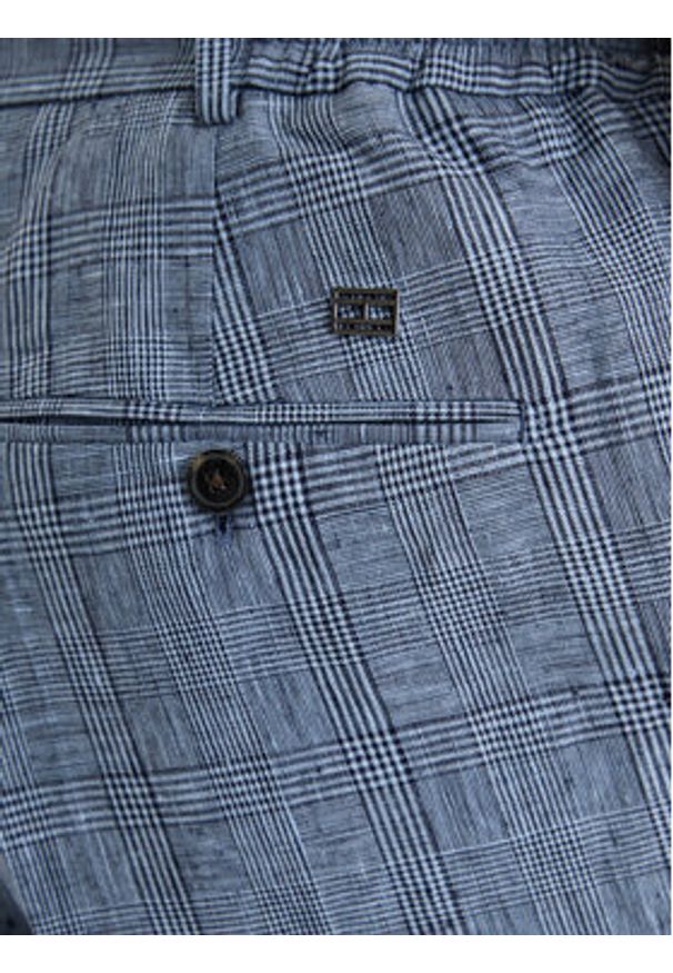 TOMMY HILFIGER - Tommy Hilfiger Spodnie materiałowe Smart MW0MW42715 Granatowy Regular Fit. Kolor: niebieski. Materiał: len