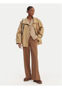 Weekend Max Mara Spodnie palazzo Visivo 2615131041 Brązowy Relaxed Fit. Kolor: brązowy. Materiał: wełna #2