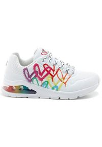 skechers - Buty do chodzenia damskie Skechers Uno 2 Floating. Zapięcie: sznurówki. Kolor: czerwony, biały, wielokolorowy. Materiał: materiał, syntetyk, tkanina. Szerokość cholewki: normalna. Sport: turystyka piesza