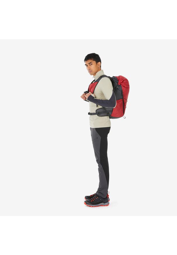 quechua - Koszulka turystyczna męska z długim rękawem Quechua MH500 Anty-UV. Materiał: tkanina, elastan, włókno, syntetyk, materiał, mikrofibra. Długość rękawa: długi rękaw. Długość: długie. Sport: turystyka piesza