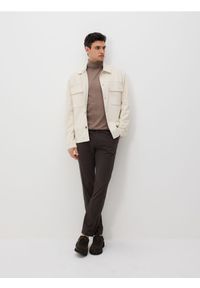 Reserved - Spodnie chino slim fit - ciemnobrązowy. Kolor: brązowy. Materiał: tkanina, bawełna