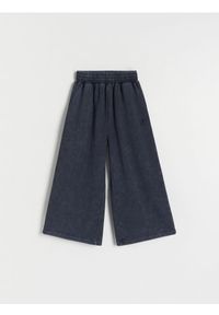 Reserved - Bawełniane spodnie wide leg - ciemnoszary. Kolor: szary. Materiał: bawełna #1