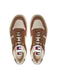 Tommy Jeans Sneakersy EM0EM01457 Brązowy. Kolor: brązowy. Materiał: zamsz, skóra #5