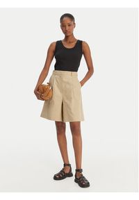 Weekend Max Mara Bermudy Ecuba 2615141022 Beżowy Loose Fit. Kolor: beżowy. Materiał: bawełna #4
