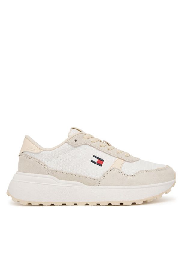 Tommy Jeans Sneakersy Modern Runner Mix EN0EN03100 Biały. Kolor: biały. Materiał: zamsz, skóra