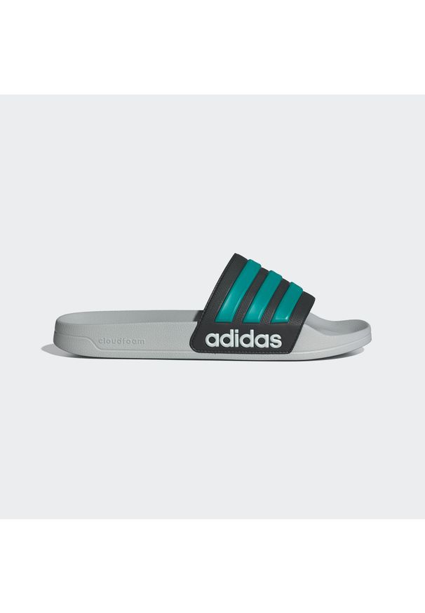 Adidas - Adilette Shower Slides. Kolor: szary, niebieski, wielokolorowy. Styl: sportowy