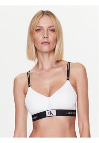 Calvin Klein Underwear Biustonosz braletka Light Lined 000QF7218E Biały. Kolor: biały. Materiał: bawełna