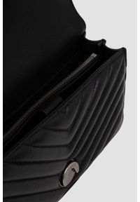 Pinko - PINKO Czarna kopertówka damska ze srebrnymi okuciami Love One Mini DC. Kolor: czarny. Styl: casual, elegancki, klasyczny, wizytowy #6