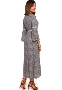 Stylove - Długa sukienka w kwiaty z dekoltem V na lato romantyczna w stylu boho. Materiał: wiskoza, materiał. Wzór: kwiaty. Sezon: lato. Styl: boho. Długość: maxi #3