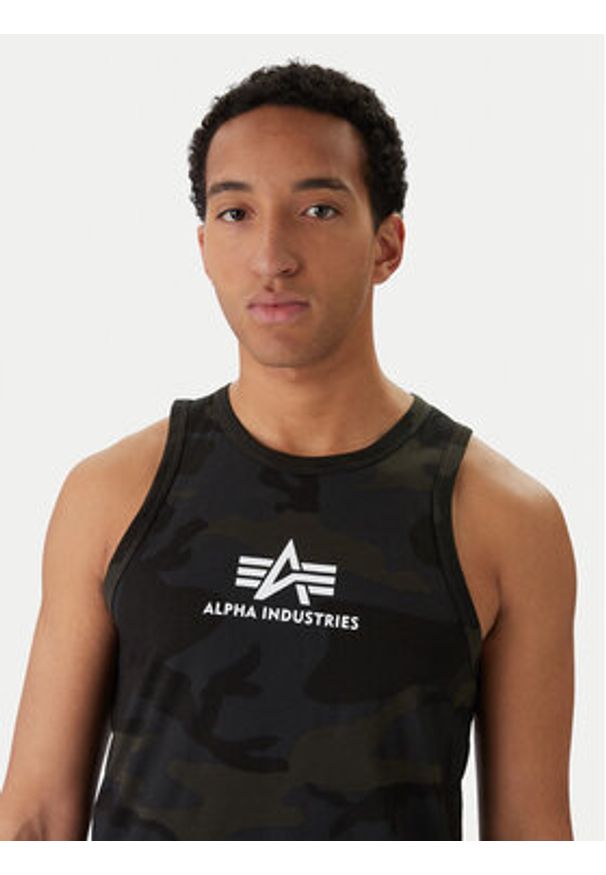 Alpha Industries Tank top Basci Camo 126566C Szary Regular Fit. Kolor: szary. Materiał: bawełna